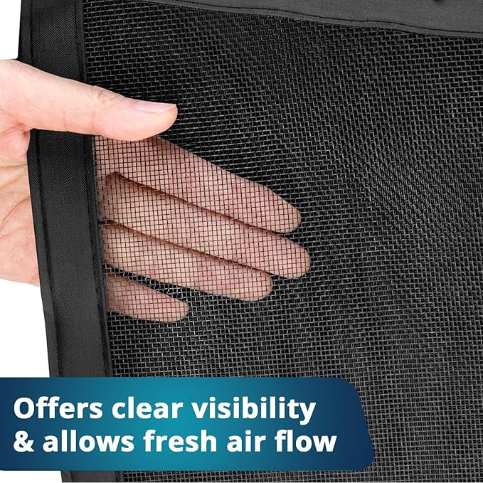 Magnetic Mosquito Net for Door Black