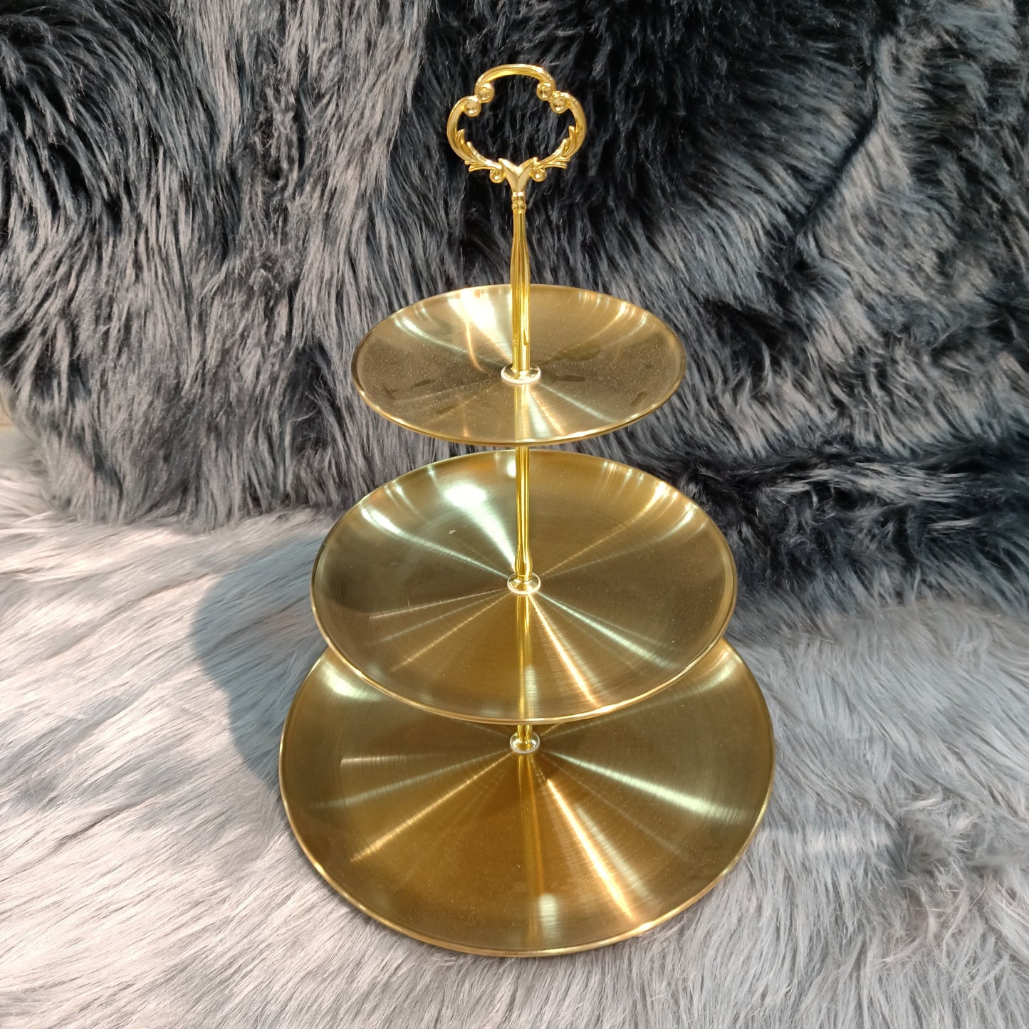3 Tier Golden Pastry Tray