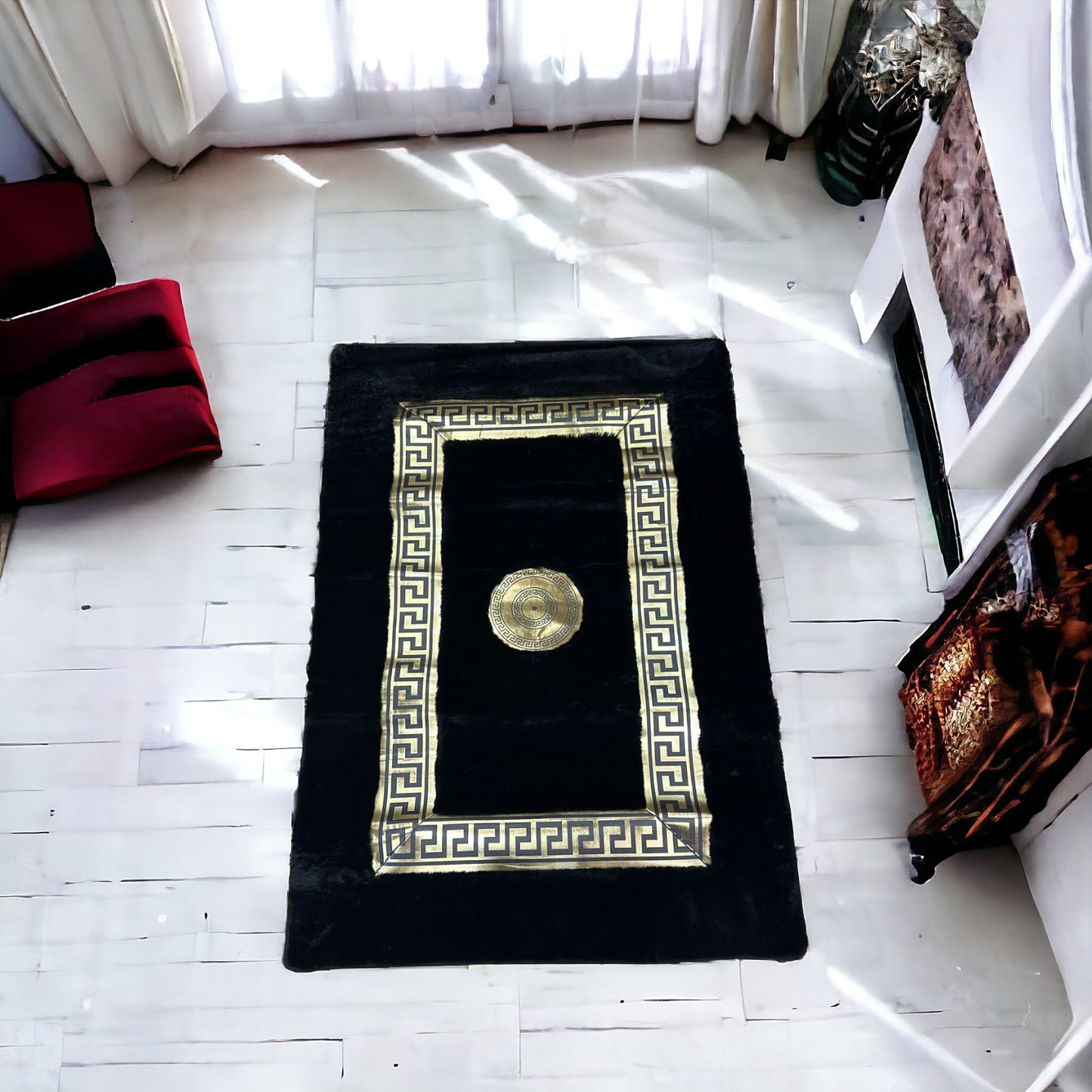Versace Floor Mat-Black (100*150)
