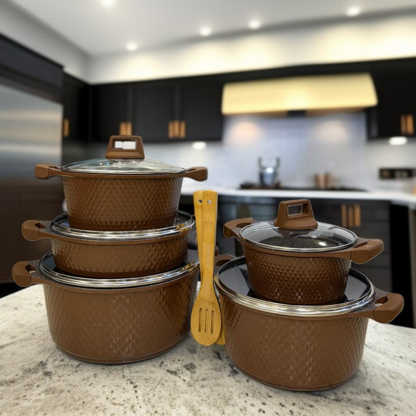 Unique 12 Pcs Granite Cookware Set