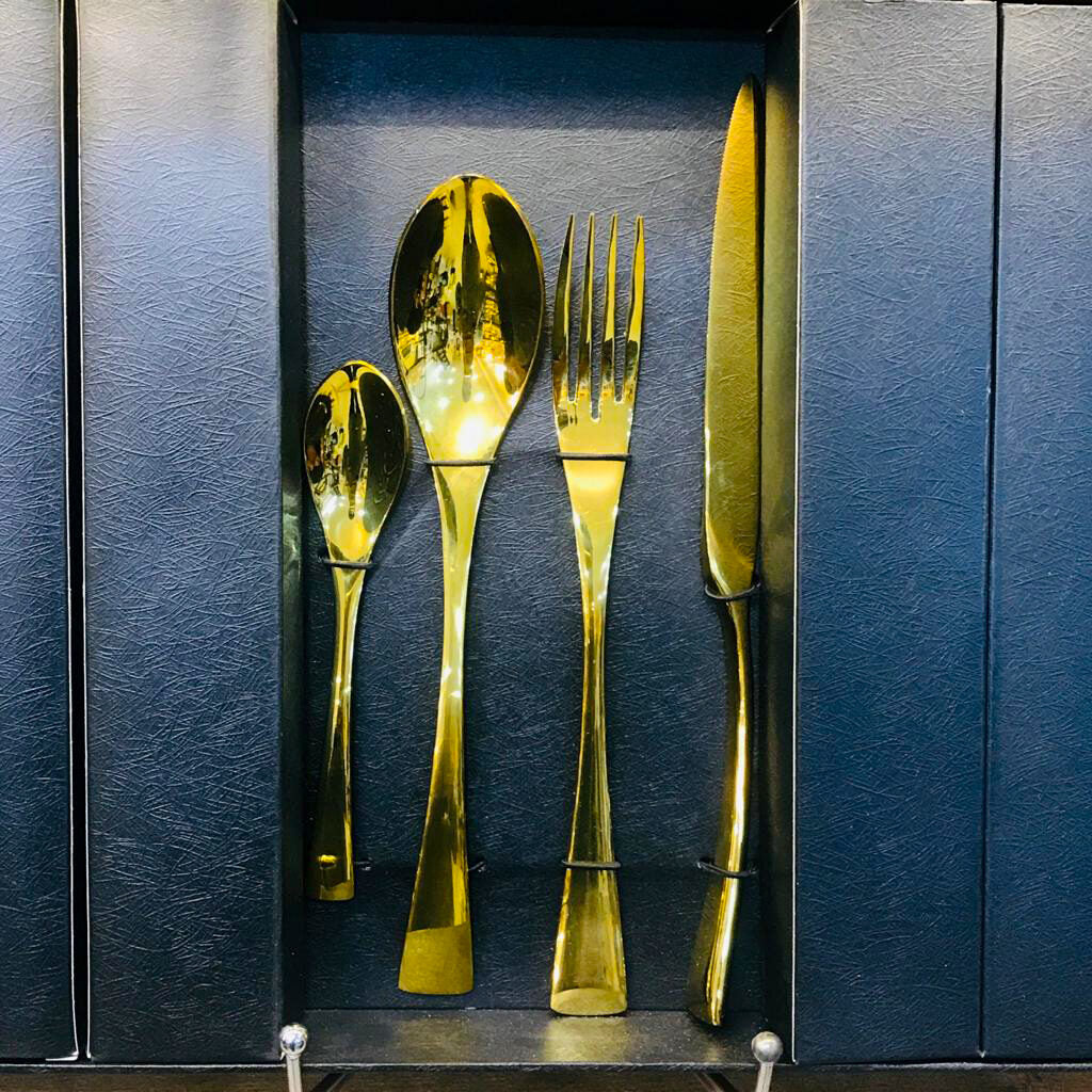 24-Pcs Golden Elegant Cutlery Set