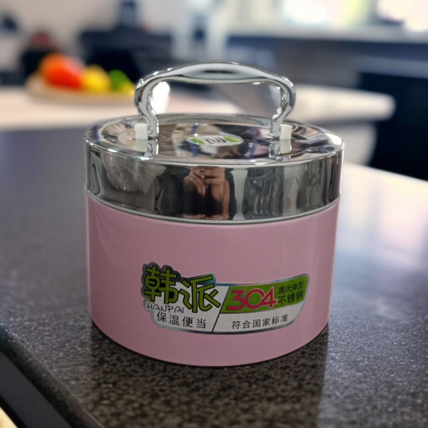 1.3-Liter Stainless Steel Lunch Box-Pink