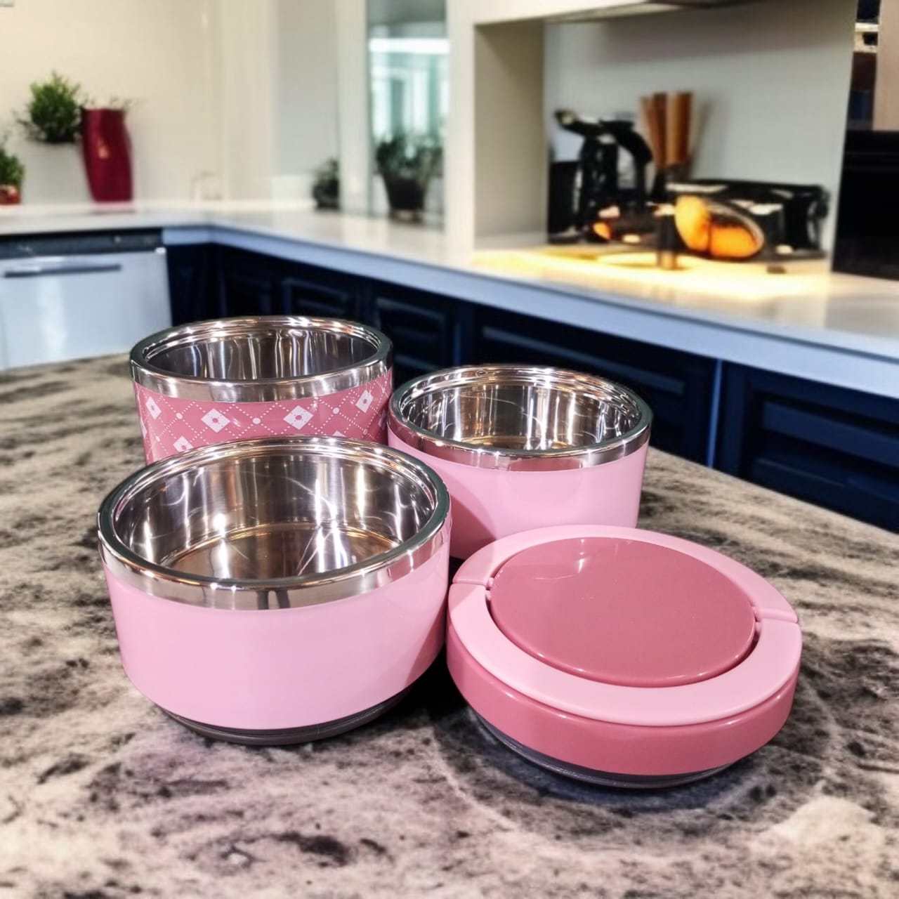 3 Layer Lunch Box-Pink