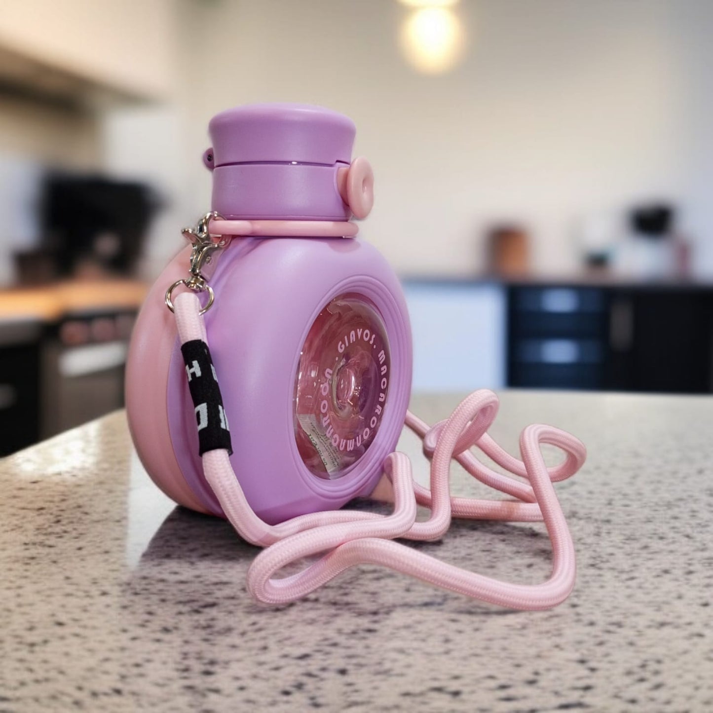 Round Double Drink Water Bottle-Purple & Pink