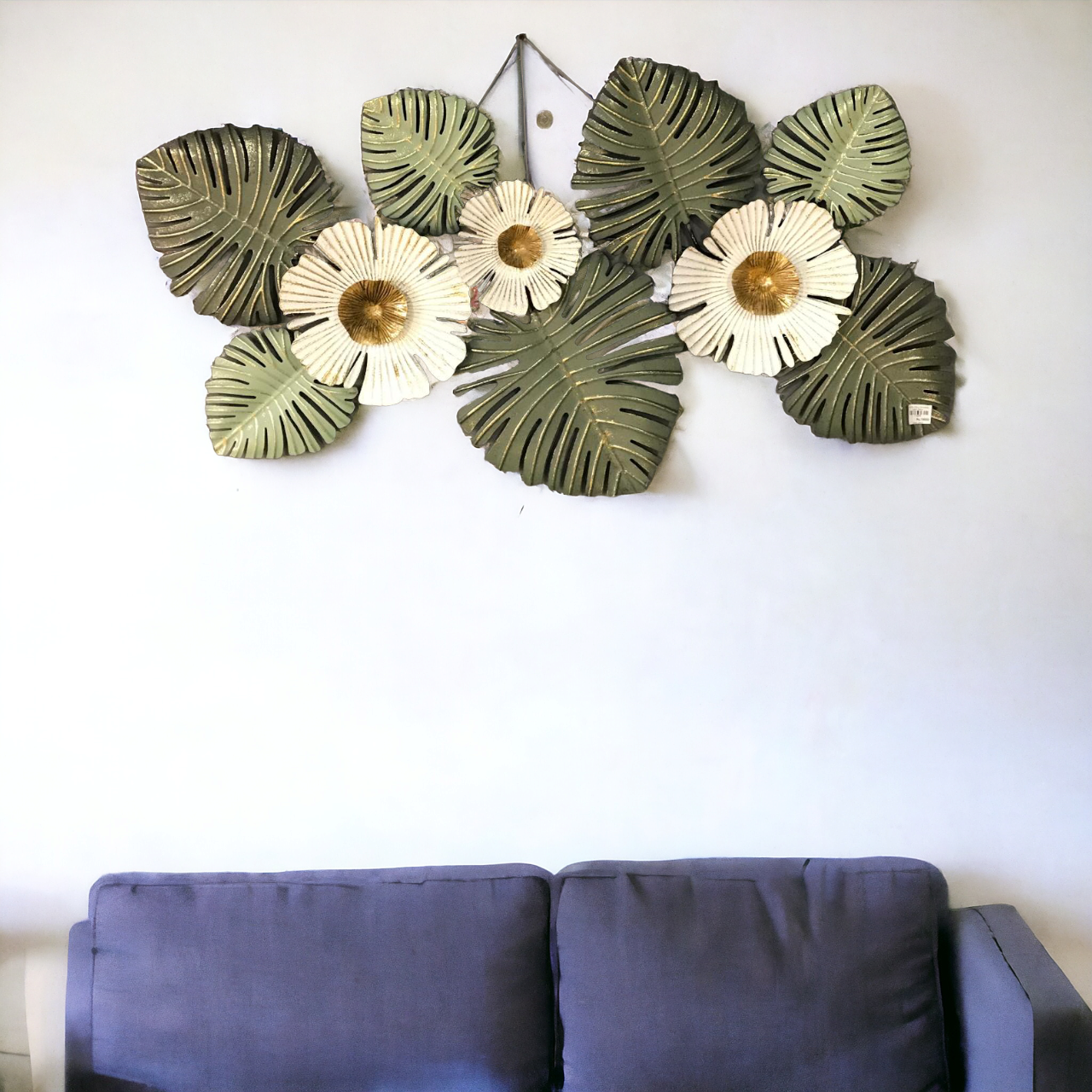 Metal Wall Hanging Green Leaf