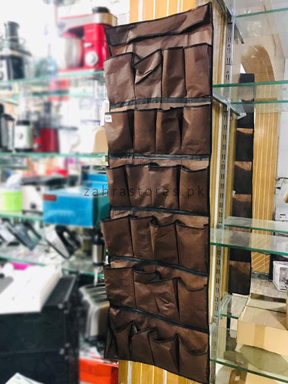 24 Pockets Over the Door Shoe Organizer