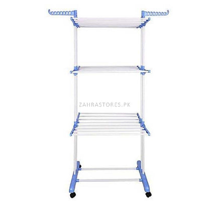 3 Layer Clothes Drying Racks-Blue D1