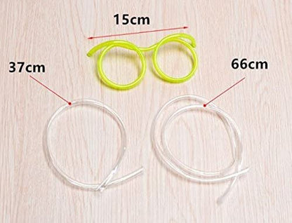 Multi Color Novelty Soft Plastic Straw Glasses