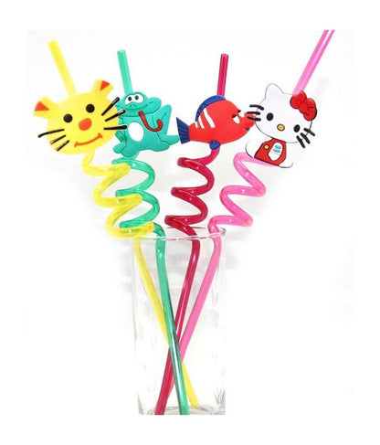 Cartoon Reusable Straws pack of 4