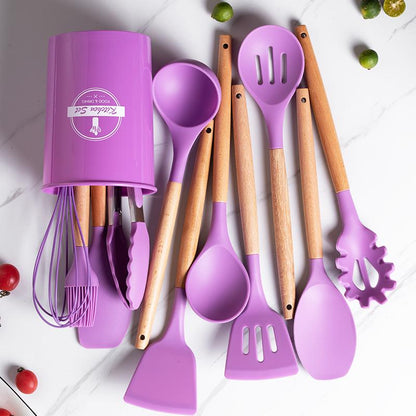 12 pcs Non-Stick Cooking Kitchen Utensils Medium-Purple(Minor Damage)