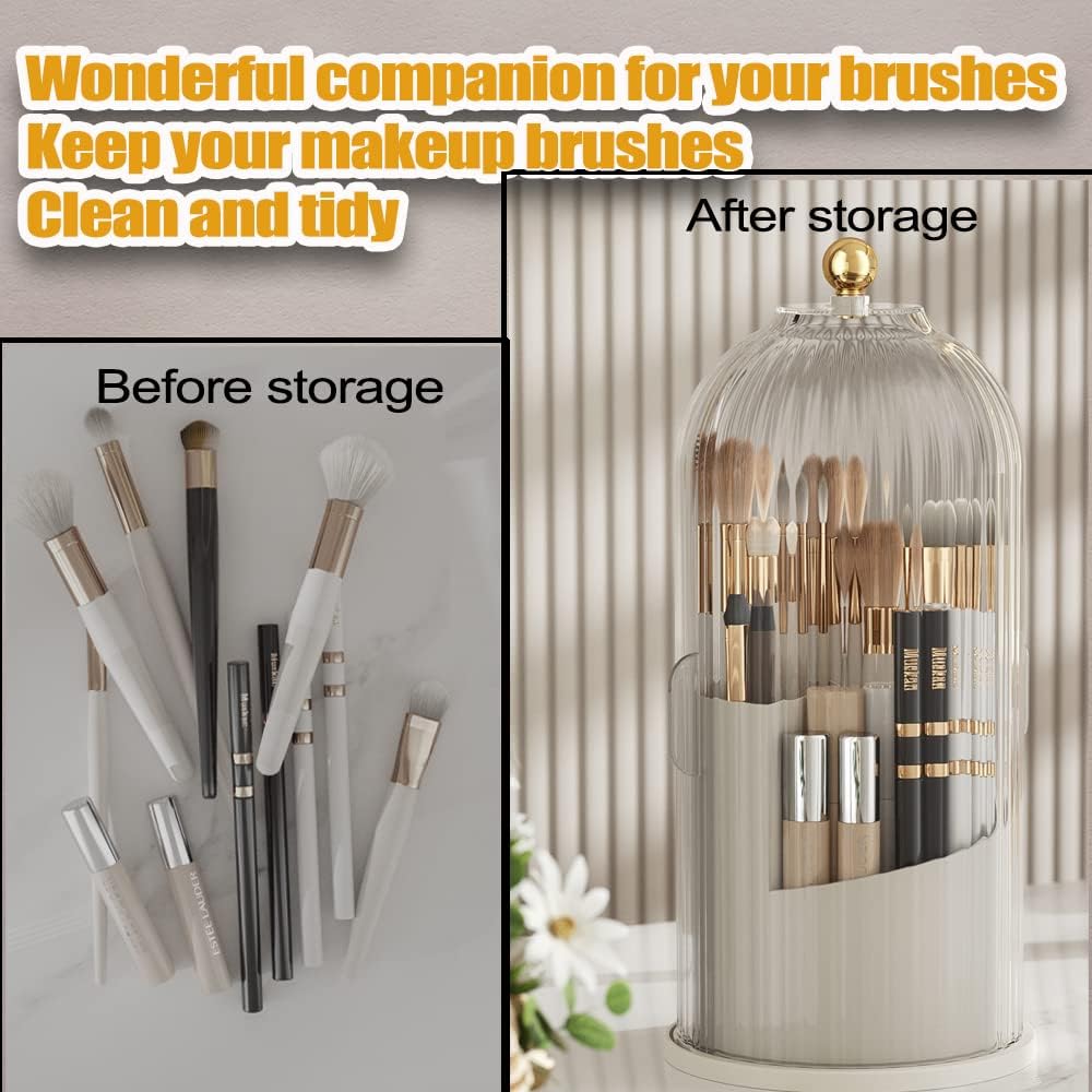 Rotating Cosmetics Brush Organizer