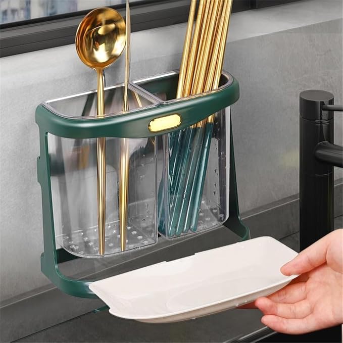 2 Grid Acrylic Cutlery Holder