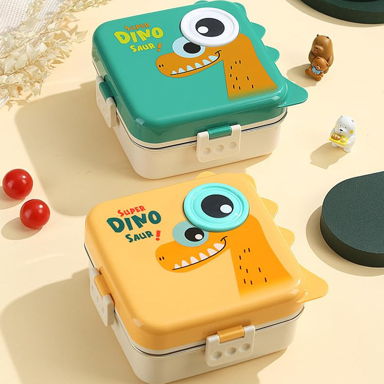 Dino Saur Design Bento Lunch Box-Orange