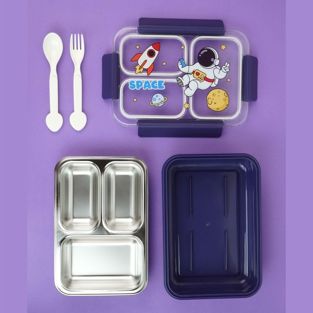 Stainless Steel Kids Lunch Box-Blue