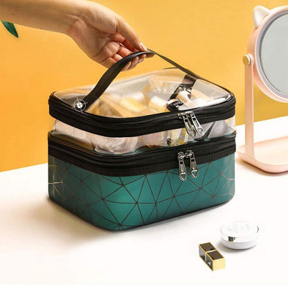 Double Layer Cosmetic Pouch-Green