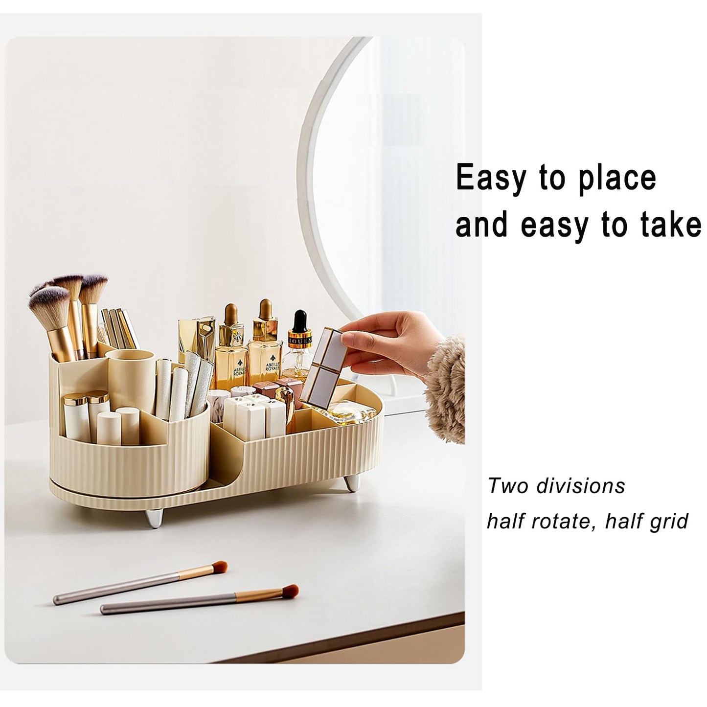 Portable Cosmetic Display Organizer-Offwhite
