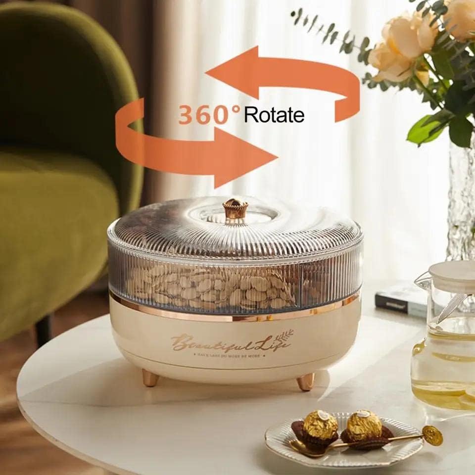 Rotating Snack & Nut Storage Box-OffWhite