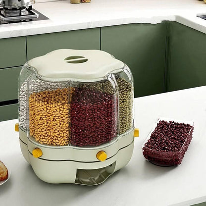 6 Compartment Grain Storage Box Small -Green