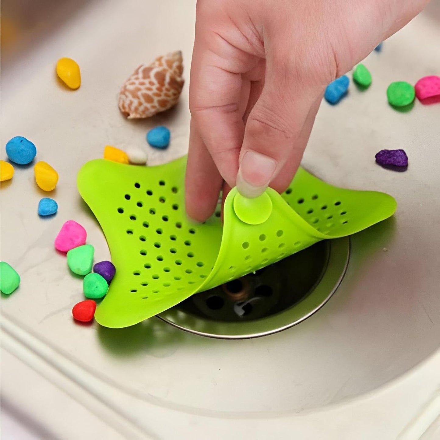 Star-Shaped Silicone Drain Set (4Pc)