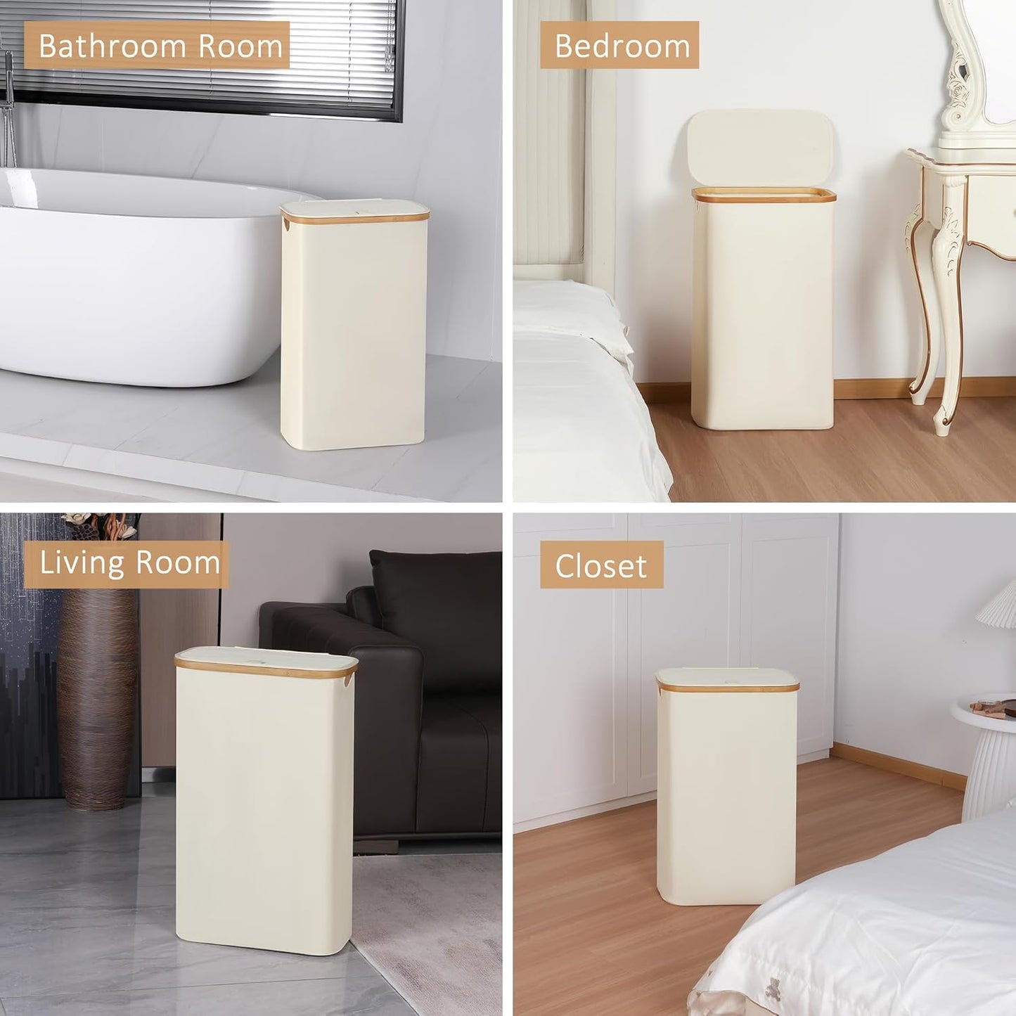 Foldable Laundry Storage Basket Offwhite-L