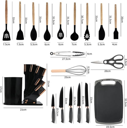 19 Pcs Kitchen Utensils Set-Grey