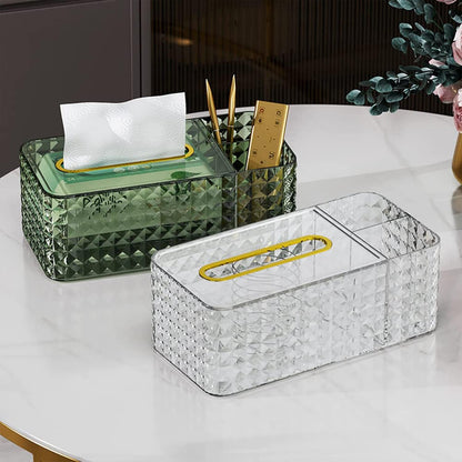 Diamond Pattern Tissue Box-Green