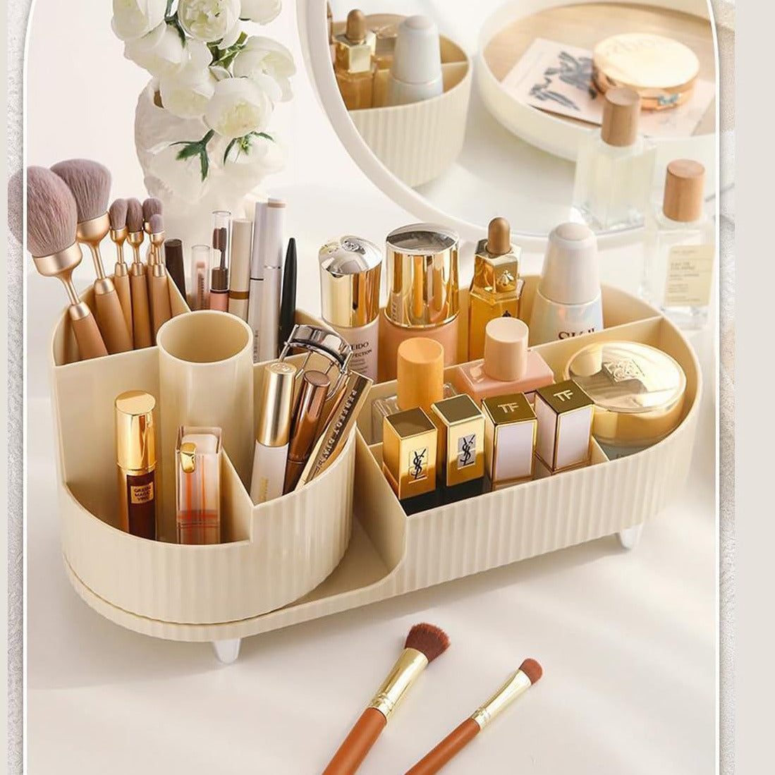 Portable Cosmetic Display Organizer-Offwhite