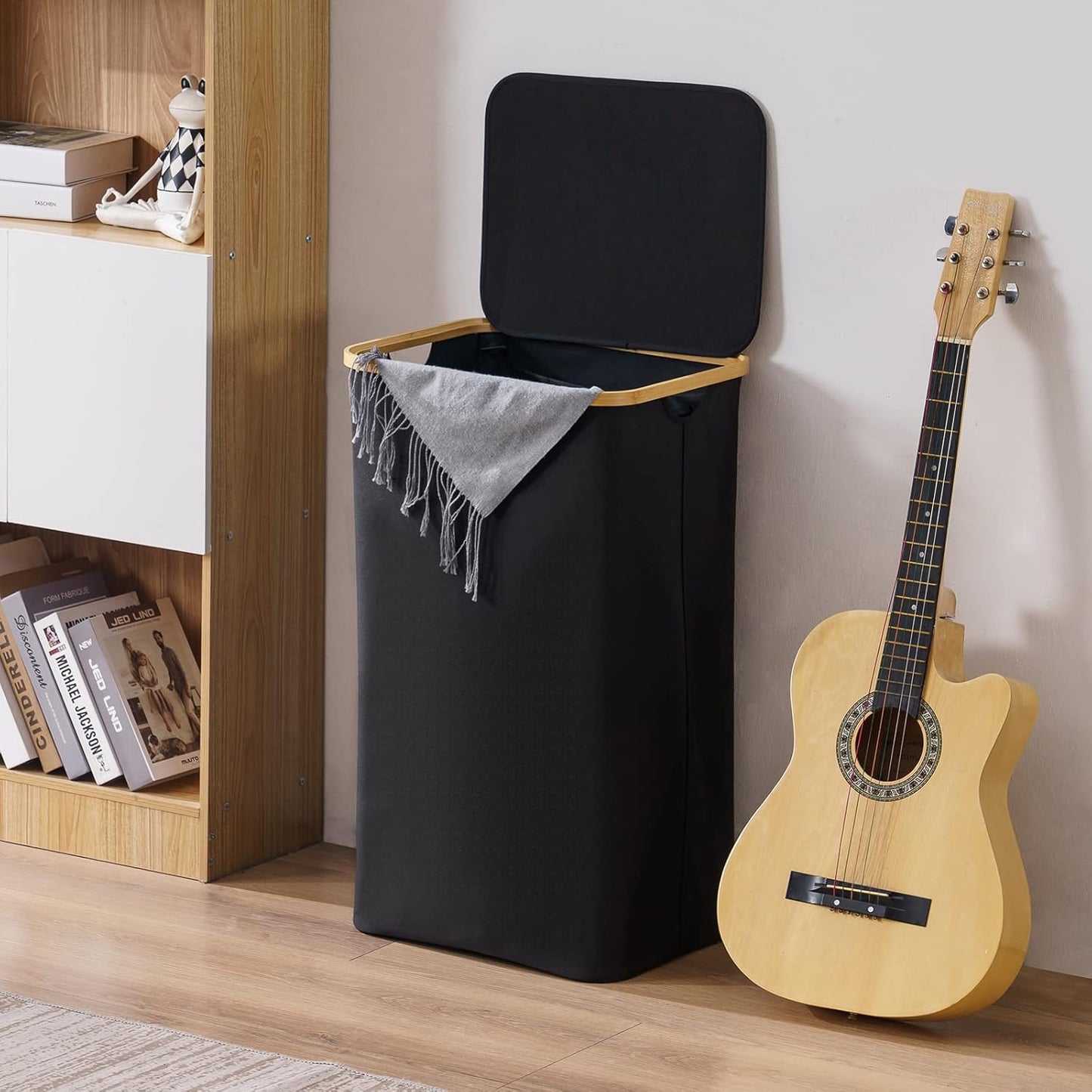 Foldable Laundry Storage Basket Black-L