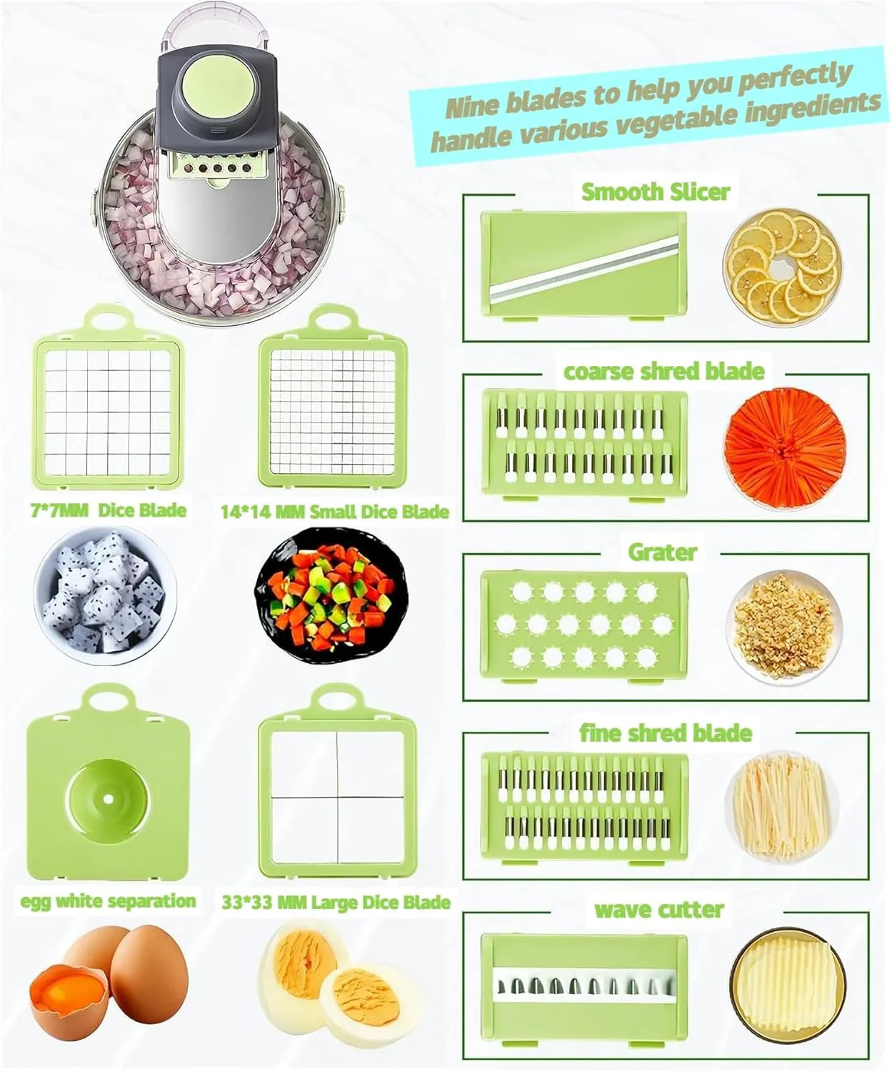 9 IN 1 MULTIFUNCTION VEGETABLE CUTTER