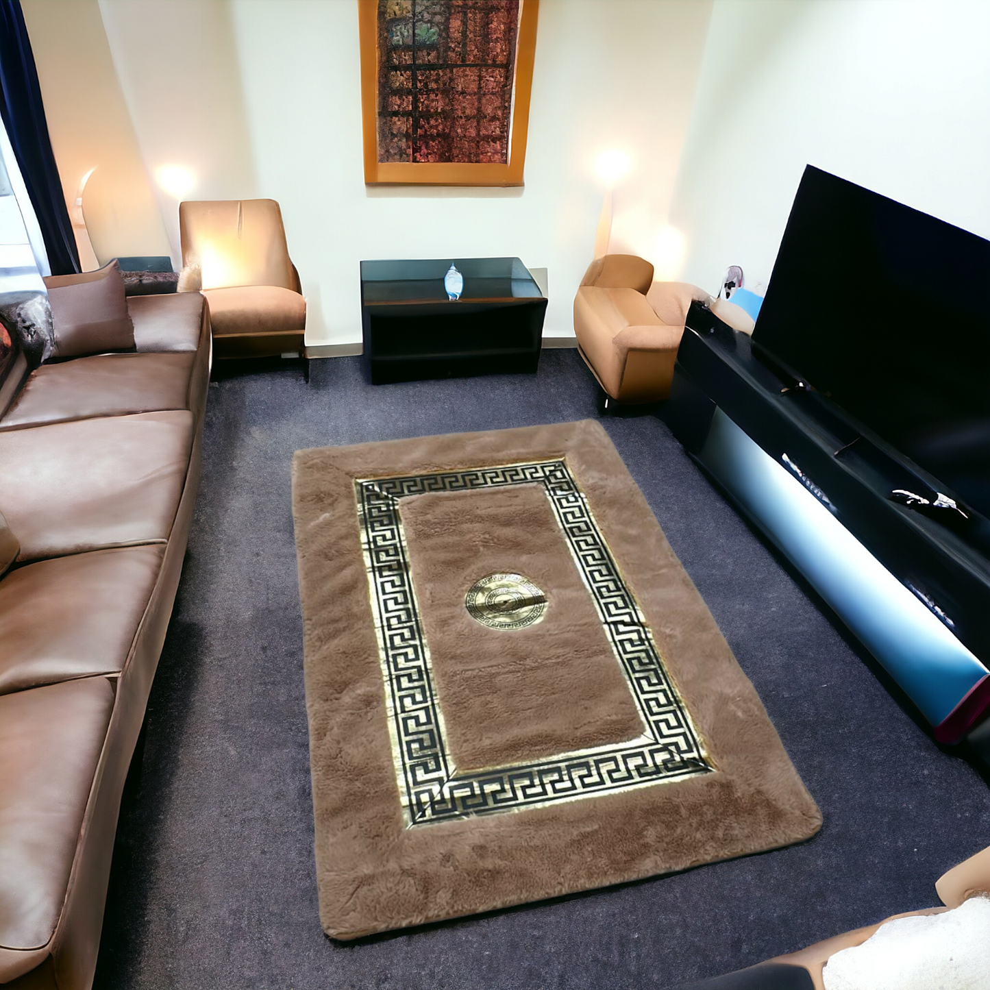 Versace Floor Mat-Camel color (100*150)