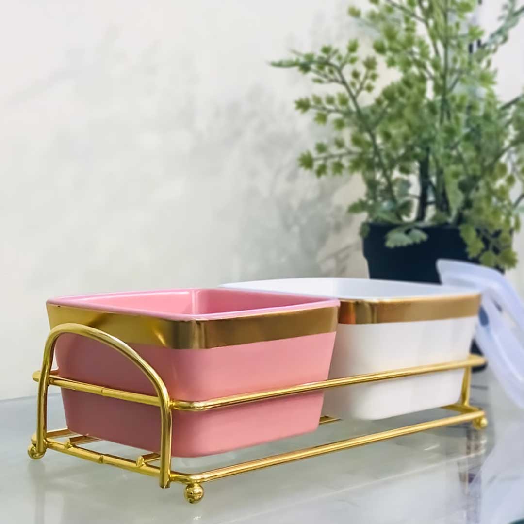 Creative Dry Fruits Tray With Lid 2 Portions