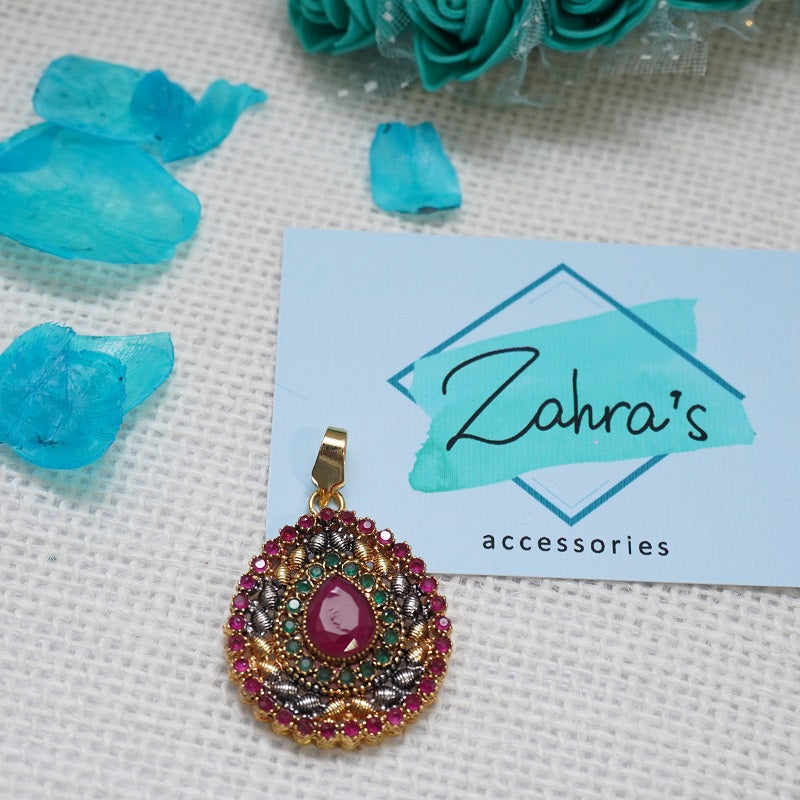 3Pc Earrings Pendant &amp; Ring Tear Drop 715/24
