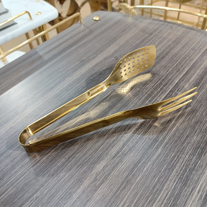 Golden Serving Fork Tong