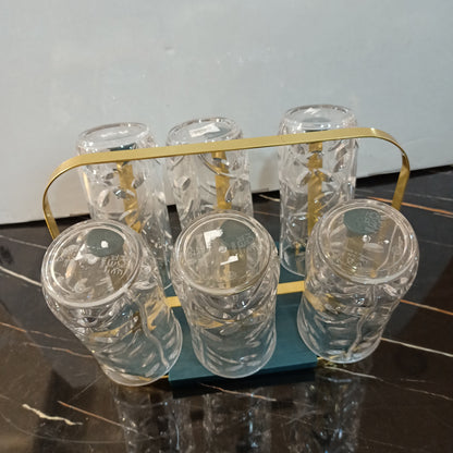Golden Glass Stand Oval Shape