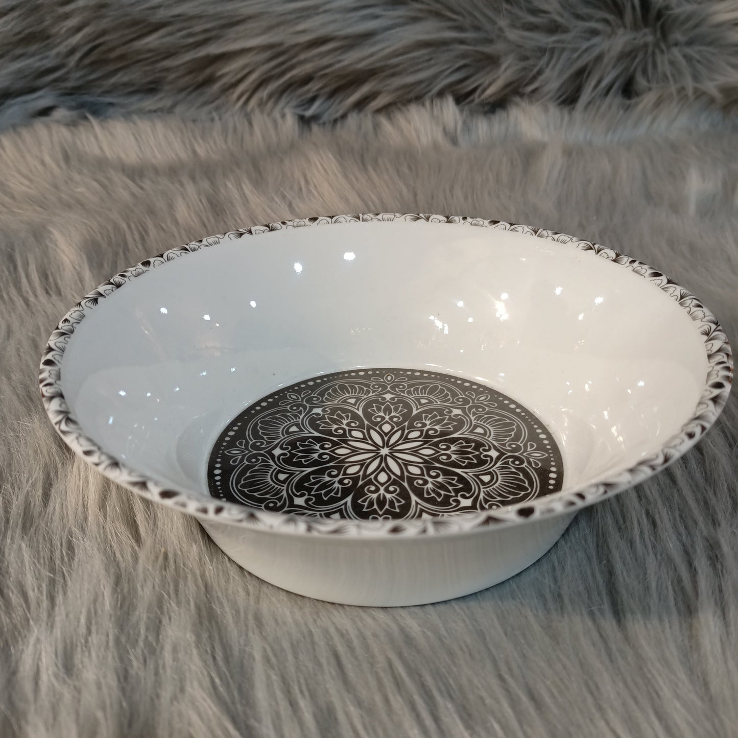 Melamine Big Bowl (White Flowers)