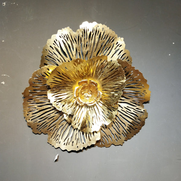 Metal Decor Wall Hanging Golden Flower