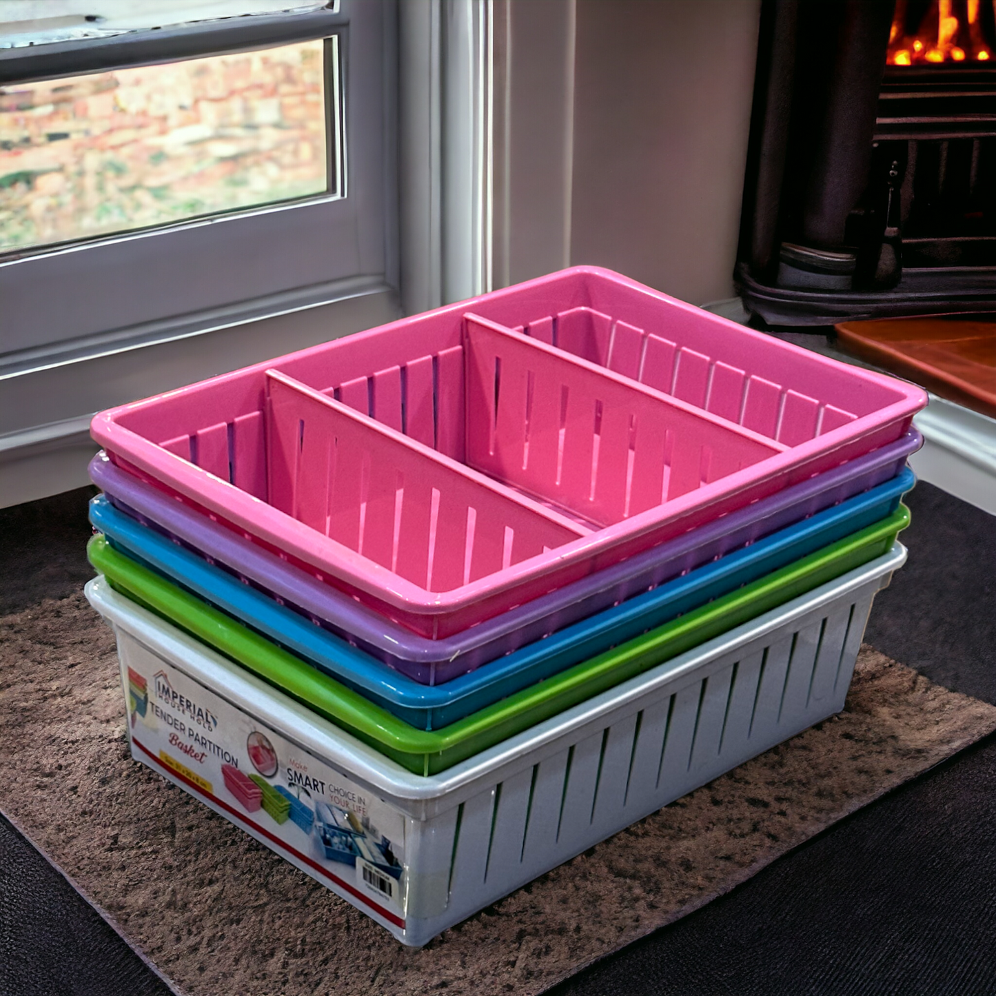 3 Partition Adjustable Basket (Medium)