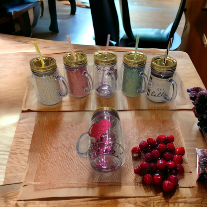Acrylic Mason Mug with Straw