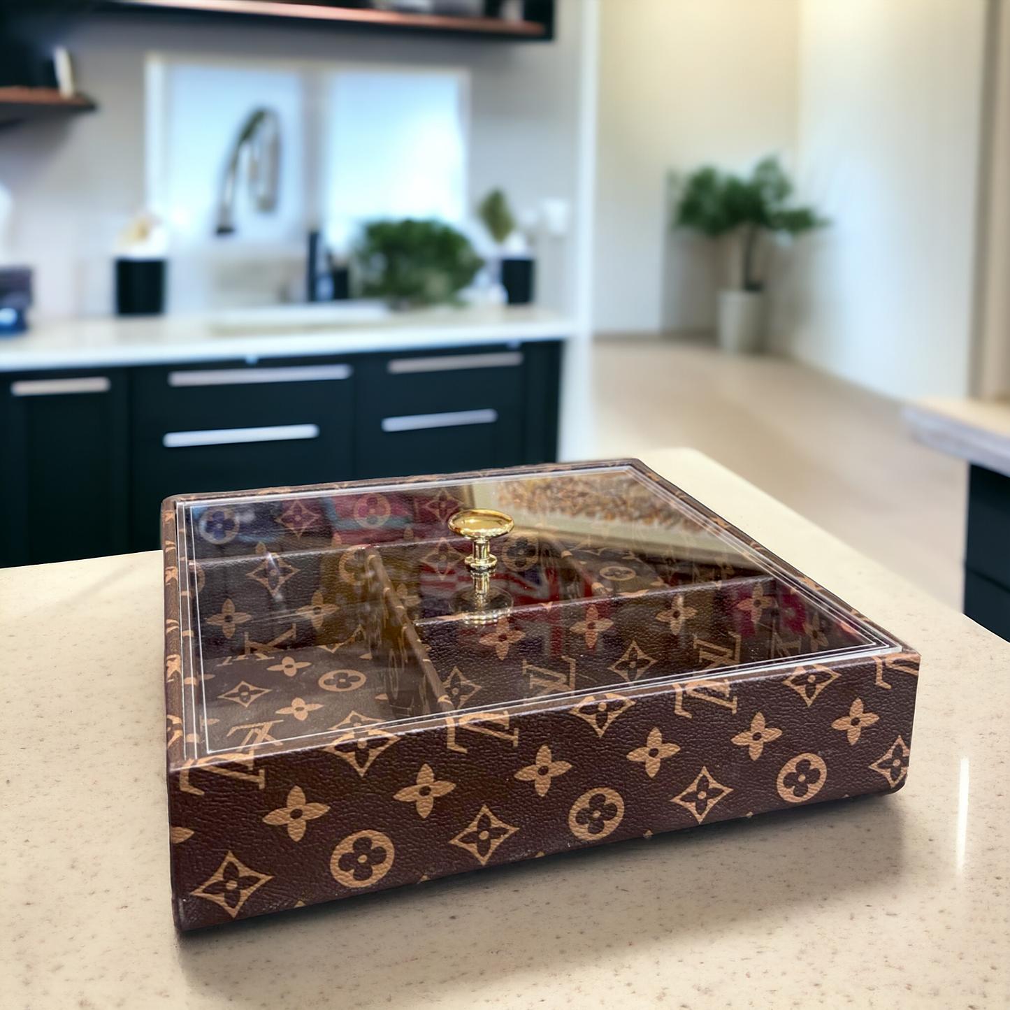 Leather Dry Fruit Tray Small-LV