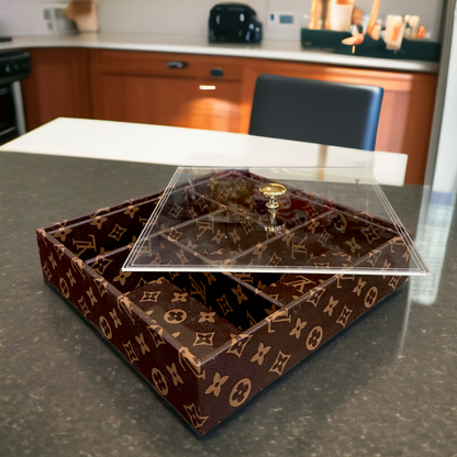 Leather Dry Fruit Tray Small-LV