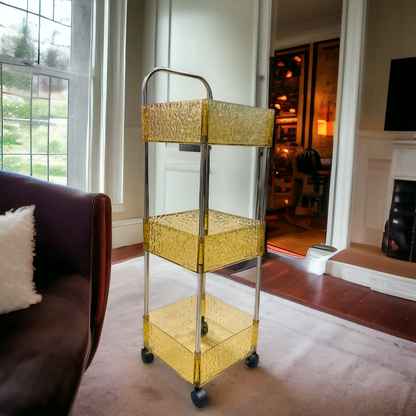 3 Tier Rolling Storage Cart-Brown