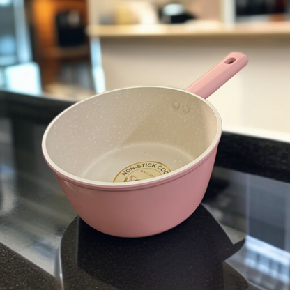 Marble Coating Sauce Pan Pink-18cm