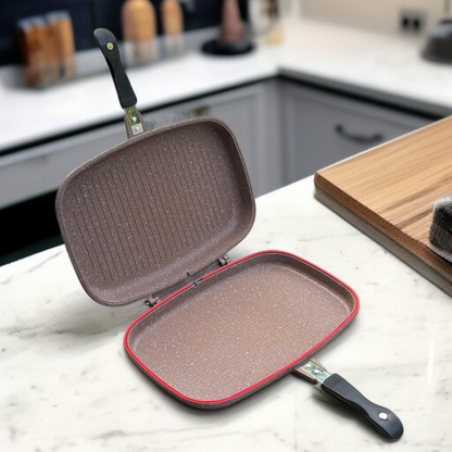 Double Sided Grill Pan 36cm(Mahroon)