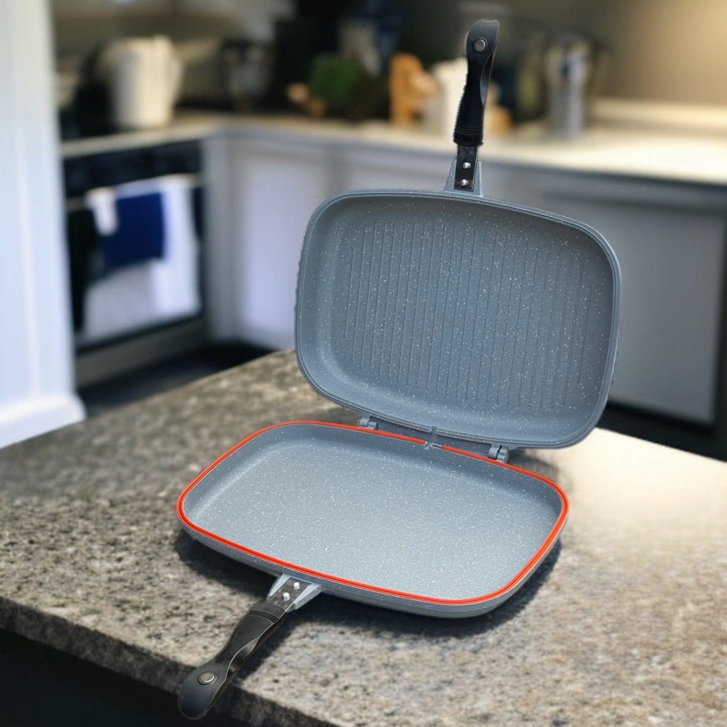 Double Sided Grill Pan Grey-40cm
