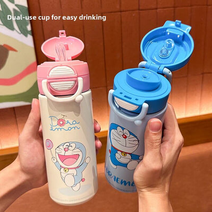 2 in 1 Doraemon Insulated Bottle-Pink