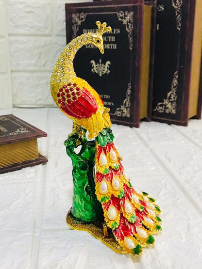 Pecock Figurines For jewelry Storage Medium