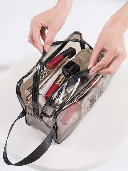 PVC Travel Cosmetic Bag (Medium Brown)