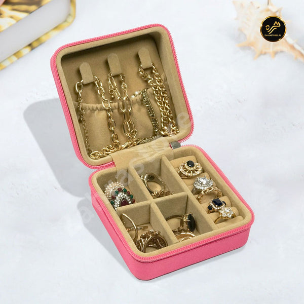 Mini Portable Travel Jewelry Case(Pink)