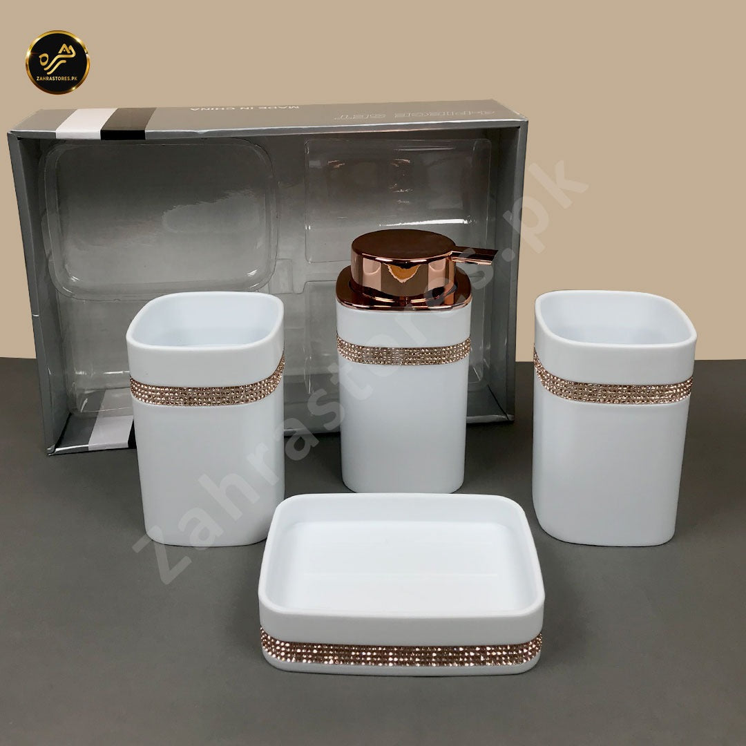 High Quality 4 Piece Bath Set (White)