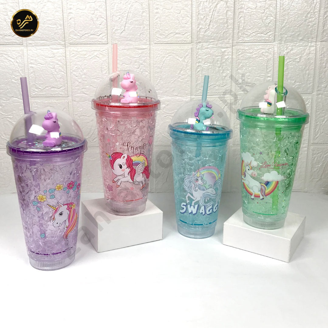Unicorn Drinking Cup with Straw and Lid